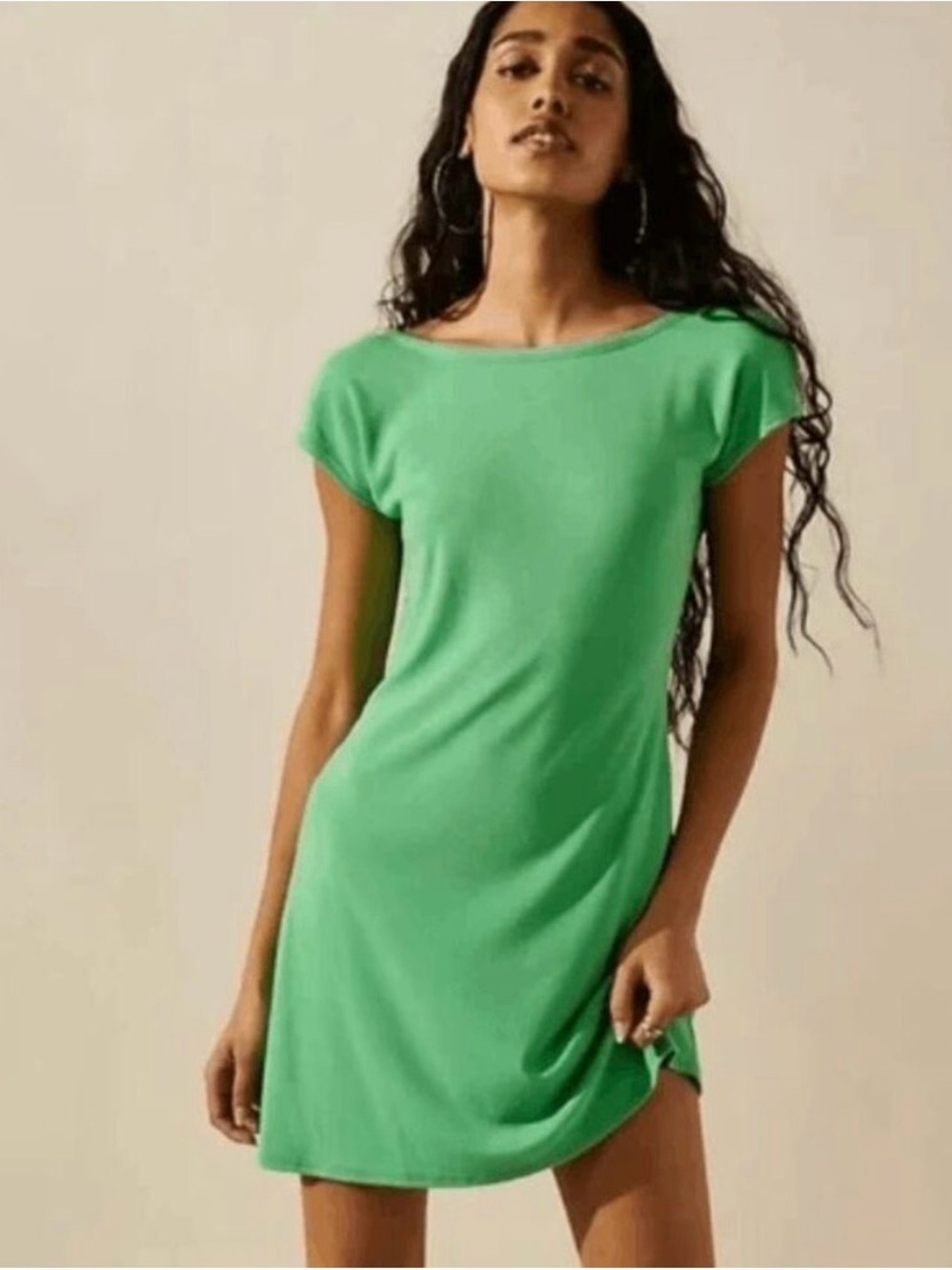 Free People Beach Rosalia Low Back Stretchy Green Dress Small NWT New
